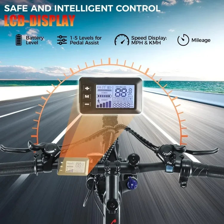 Tool Electric Bike for Adults, 26" Sunshine Commuter Ebike Guaranteed Authentic.[Peak 500W Motor] Electric Mountain Bike