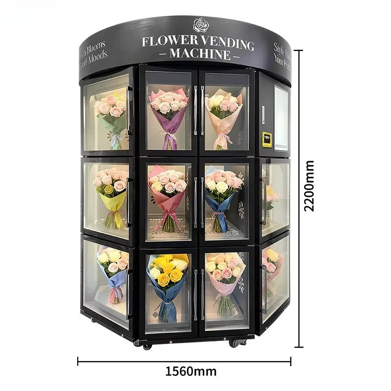 Customized Top Fashion Self Service Refrigeration Flower Vending Machine In Stock Fresh Keeping Shopping Center Use