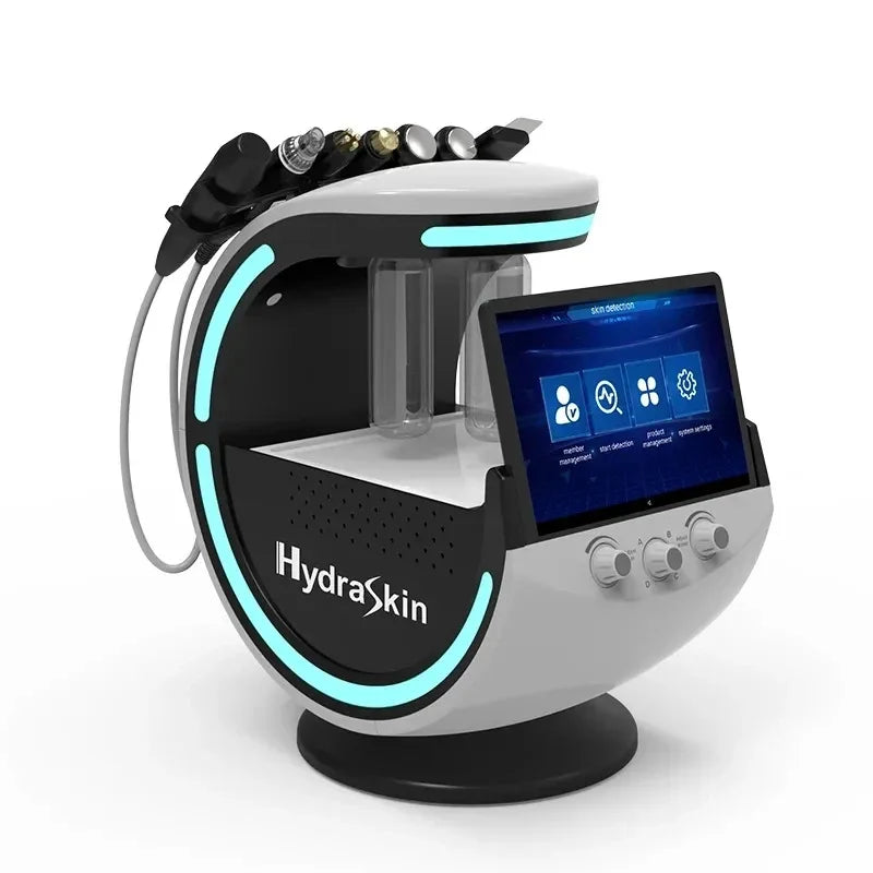 Revitalize your skin with the Hydra Dermabrasion H2O2 machine, combining skin-cleansing facial oxygenation, Aqua Peel exfoliation, RF technology for wrinkle removal, and advanced skin care for a refreshed and radiant complexion!