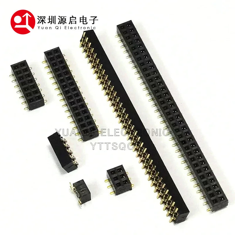 Secure your connections with this double row female pin header—featuring 2.0mm plastic height and designed as a pinheader PCB socket for reliable circuit board interfacing!