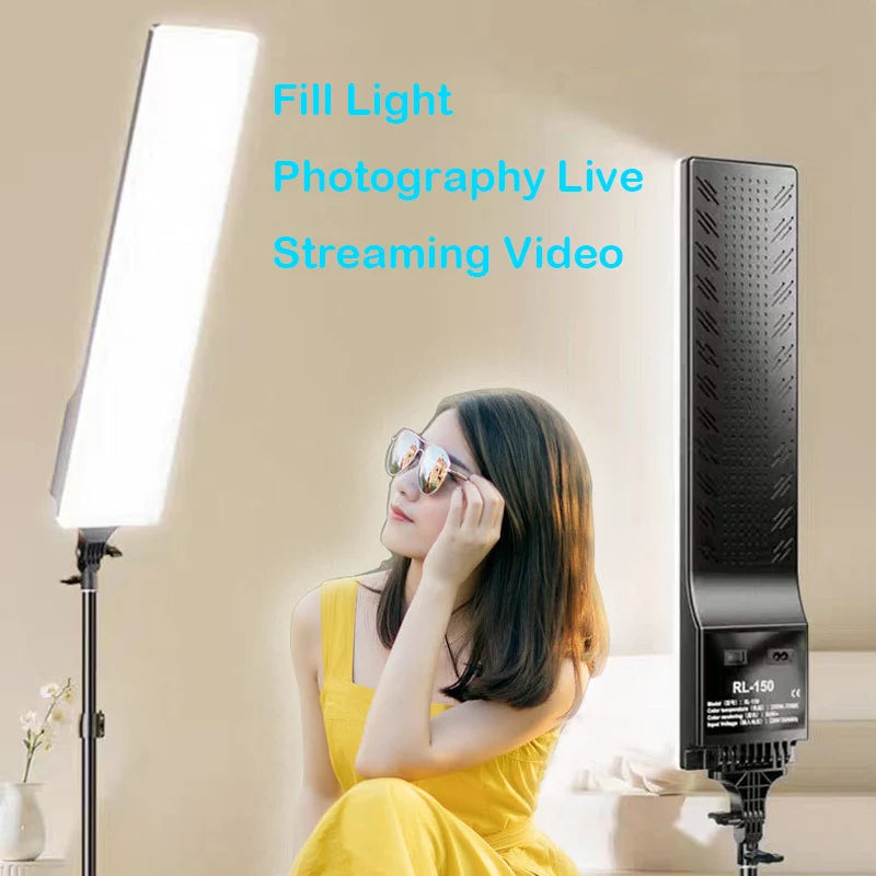 Big Size Fill Lamp Light Photo Studio LED Video Panel Photography Lighting With Tripod Stand Long Arm EU Plug For Live Stream