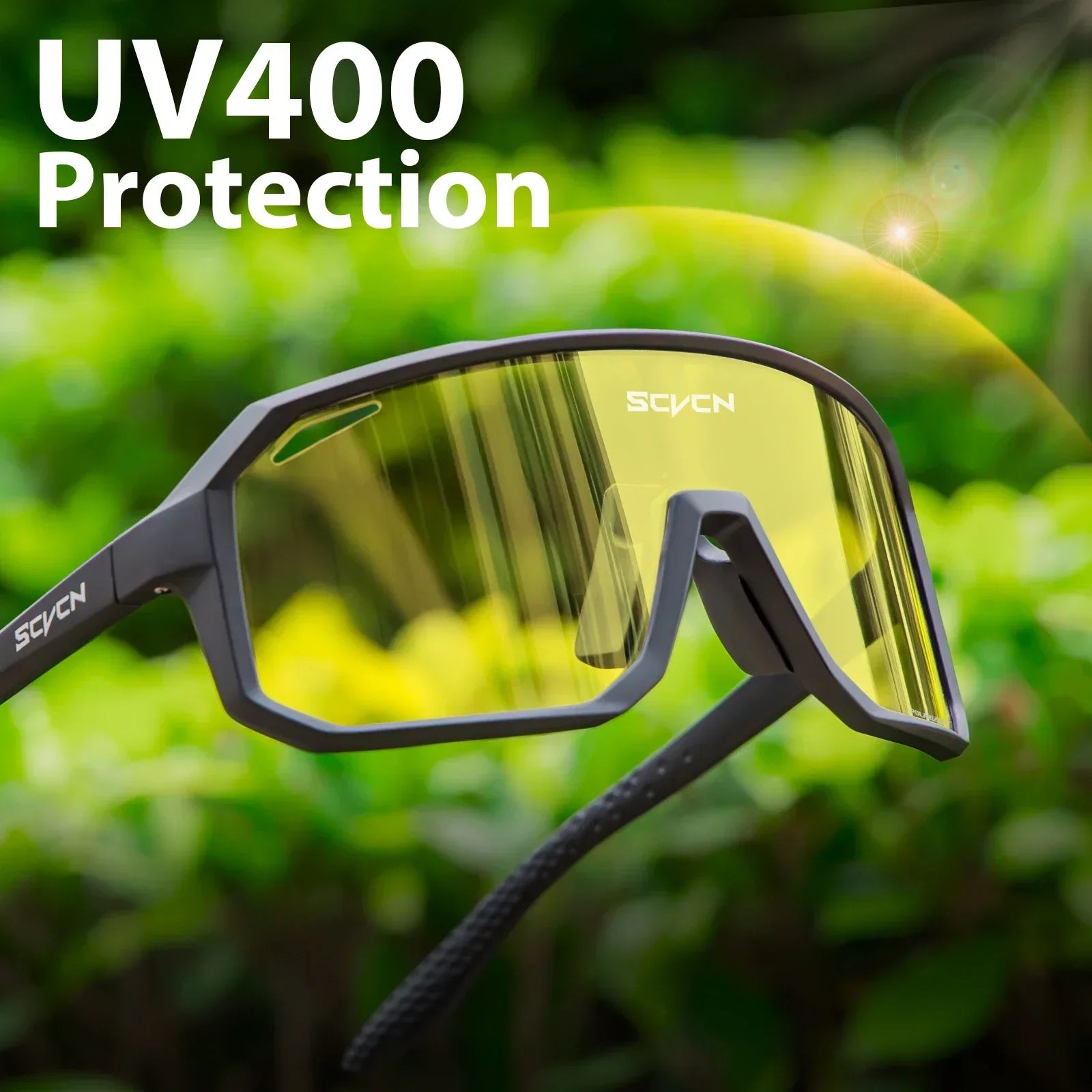 SCVCN Night Vision Glasses Fashion Sunglasses Y2K Trave Cycling Glasses Driving UV400 Mtb Fishing Sports Goggles Oversized Man