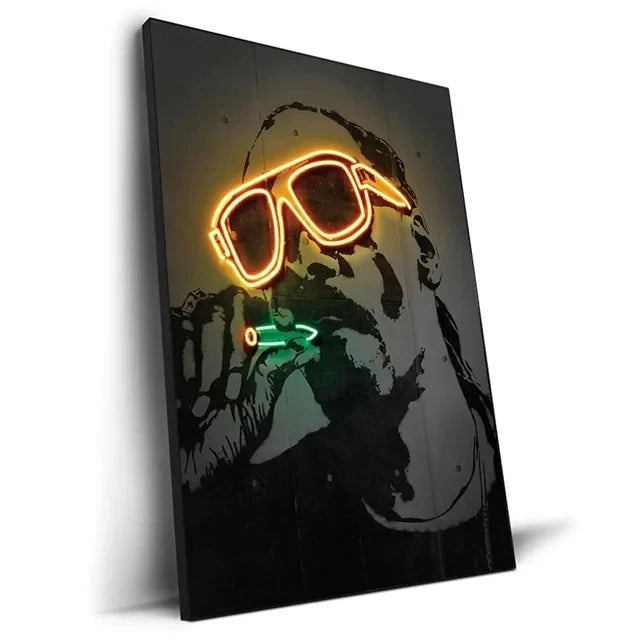 Abstract Neon Rapper Star Posters 2Pac Hip Hop Singers Wall Art Pictures Graffiti Canvas Painting Home Room Bar Decor NO LED