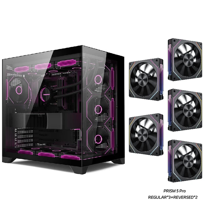 Power Train Dreamland PRO PC Gaming Case ATX MATX ITX Motherboard 360 Water-Cooled Sea View Room Double-Sided Glass Computer Cas