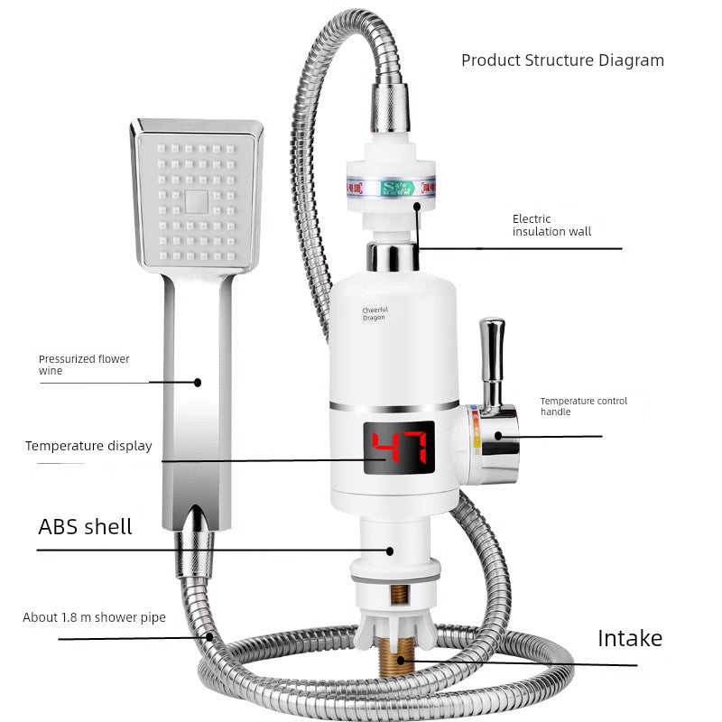 Happy Dragon Egg Hot Faucet Shower Bath Fast Heating Instant Water Heater Faucet Hot and Cold Dual-Purpose Electric Water Heater