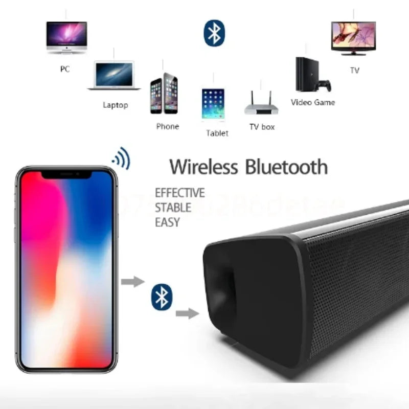 Bluetooth Speaker Super Powerful Sound Bar Portable Wireless Surround Stereo Home TV Sound Box Subwoofer FM Radio Home Theater