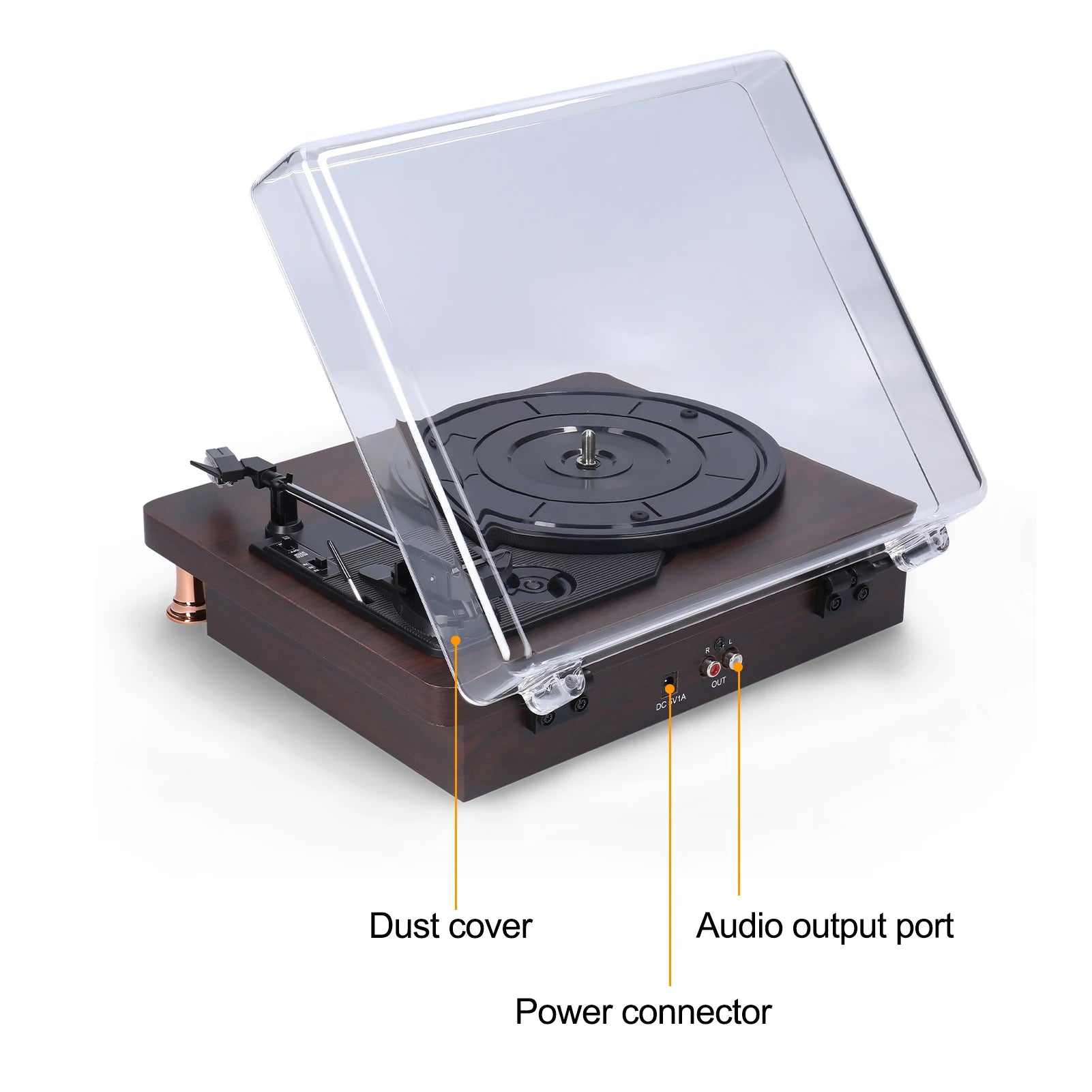 Retro Vinyl Record Player Record Player with Dustproof Cover Classic Nostalgic Style Record Player EU/US Plug Record Player