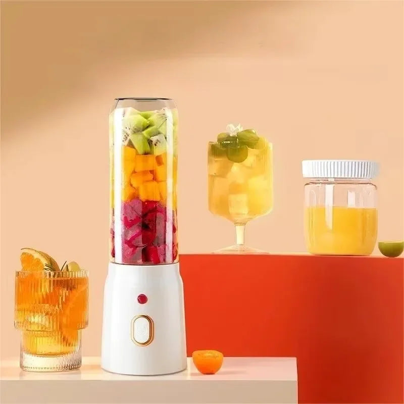 Portable Blender Juicer 450ml Electric Fruit Juicer USB Rechargeable Lemon Orange Fruit Juice Cup Smoothie Blender 2cups