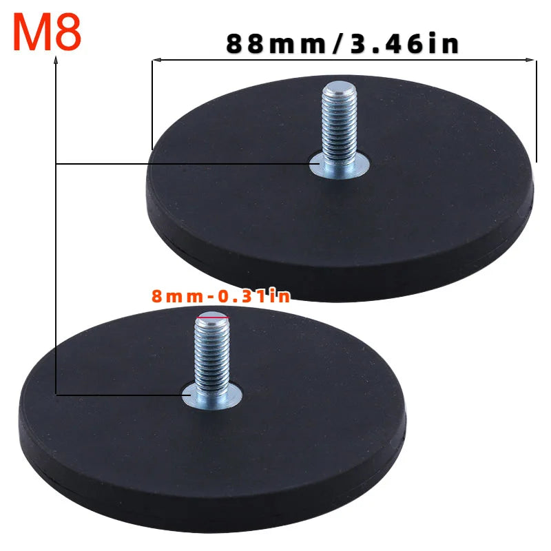 10/4/2PCS 88mm M8 Bolt Magnetic Base Mount Bracket Clamp LED Work Light Bar Holder SUV Offroad