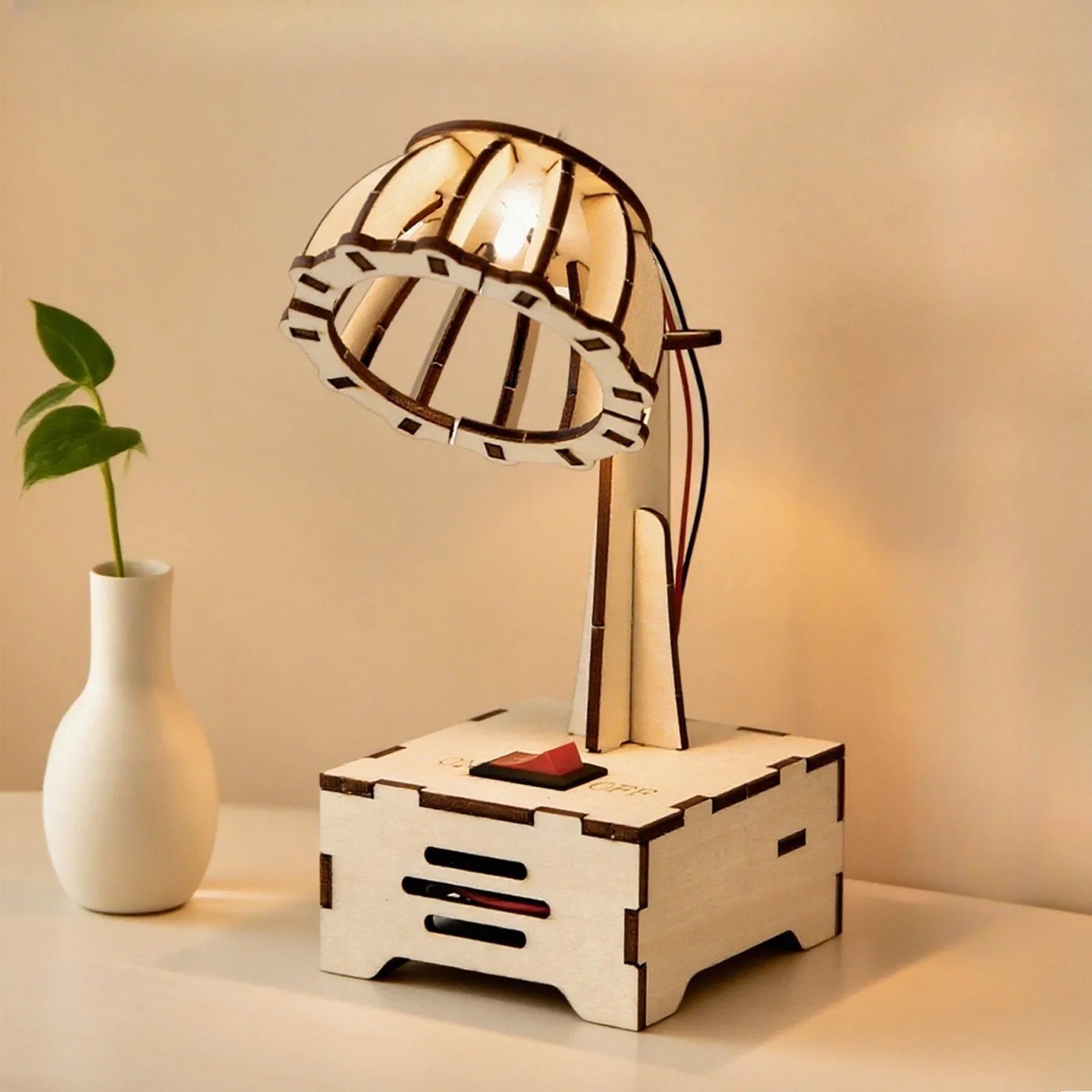 Children's science and education experiment models, children's DIY wooden table lamp hand-assembled toys, children's DIY gifts