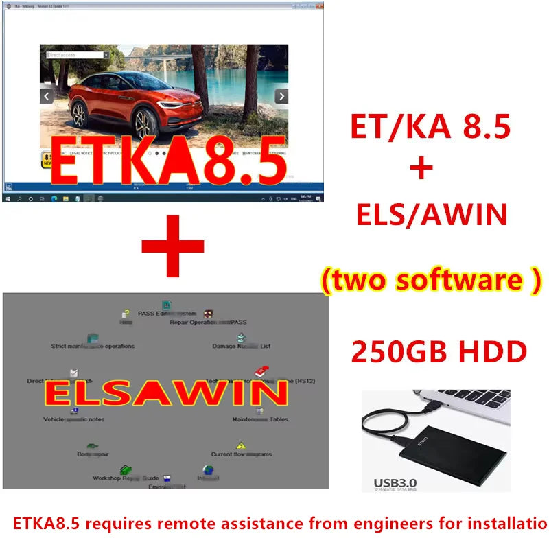 2025Latest Car Repair Software Elsawin 6.0 Etka 8.5 vehicle electronic parts catalog, suitable for V/W+AU/DI+SE/AT+SKO/D