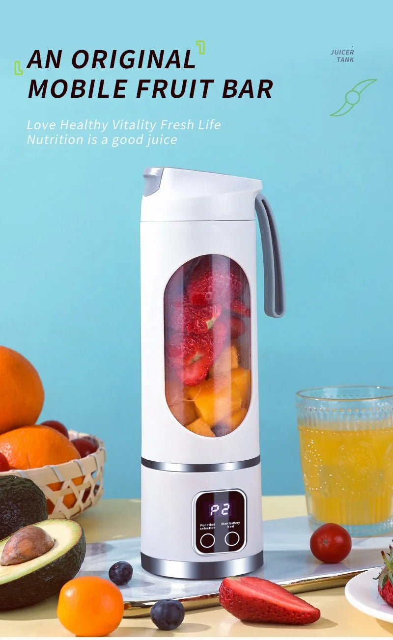 8-blade USB charging, smoothie, kitchen ingredient processor, portable juicer, 3-speed adjustable multi-function mixer juicer