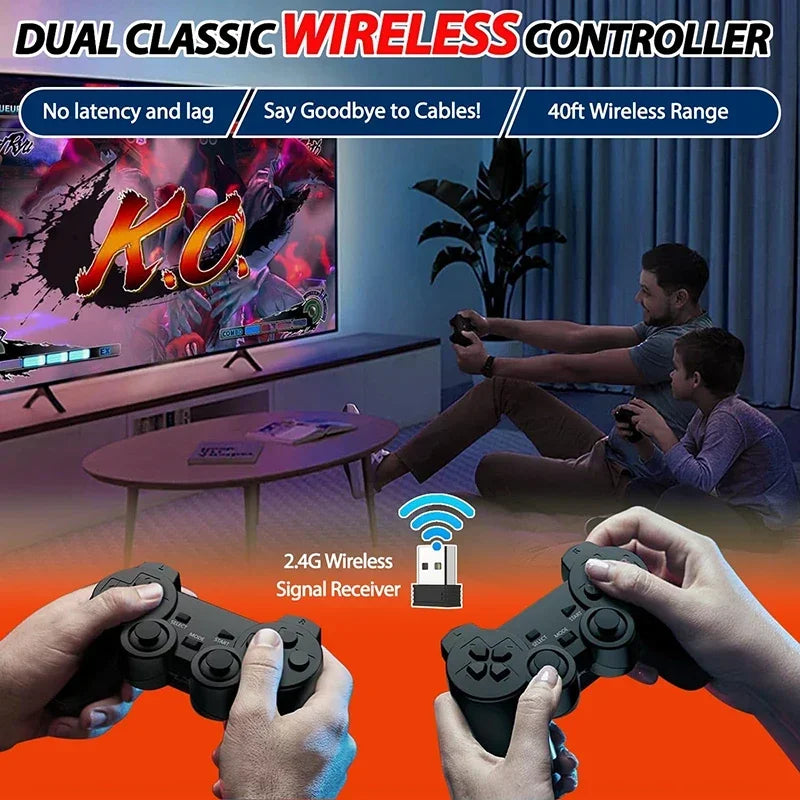 Built-in 20000+ Games Retro Handheld Game Player NEW Video Game Console 64G 4K TV Game Stick 2.4G Wireless Controller Gamepad