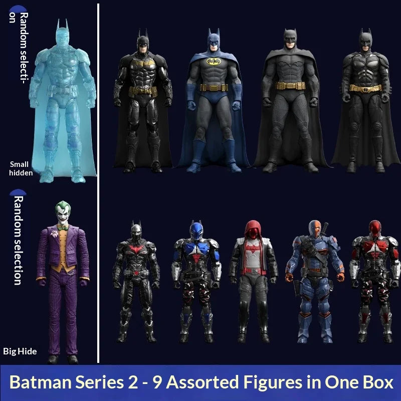 Crazy Edition Arkham Knight Batman Series2 Mystery Box F5 Roundd Culture Batman Vs Joker Action Figure Assemble Collectible Gift
