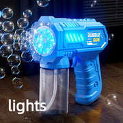 6 Holes Bubble Machine Electric Bubble Gun with Light  Automatic Bubble Blowing Toys Kids Soap Blower Summer Outdoor Game Toy