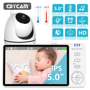 Monitor your little one with ease using this 5.0-inch video baby monitor—featuring a wireless pan-tilt camera, two-way audio, night vision, wake-up, and USB charging for convenience and security!