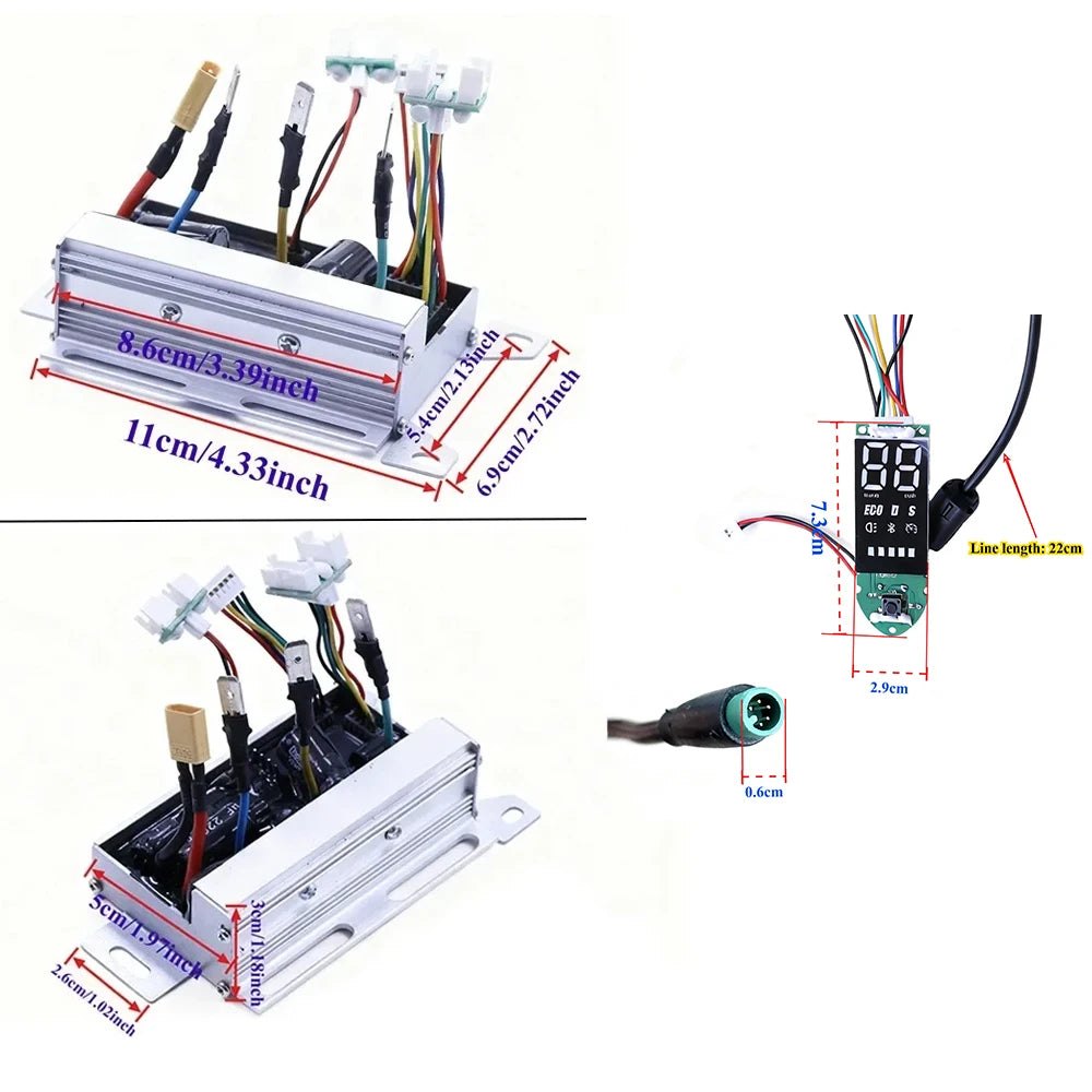 E-Scooter Controller Kit for 8.5-10" VOLPAM/HopCycle/Aovowheel/Maxshot/Hiboy/MAX, Turn Signal, Self-Learning, 25-58km/h