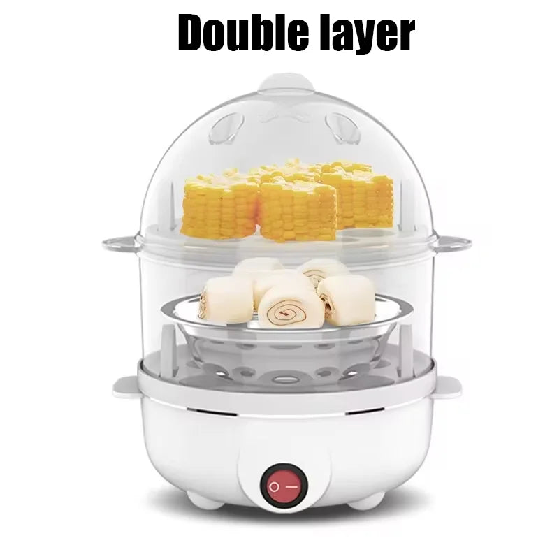 Electric Eggs Cooker Rapid Mini Egg Boiling Machine for Poached Scrambled Omelets Auto Shut Off Kitchen Appliance