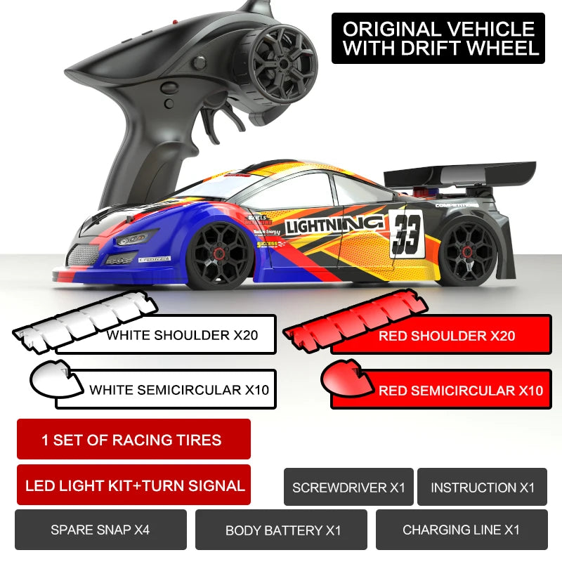 RC Cars Four-wheel Drive Drift Car High Speed Remote Control 2.4G  Classic Professional Racing Car for Children Toy Car Gift