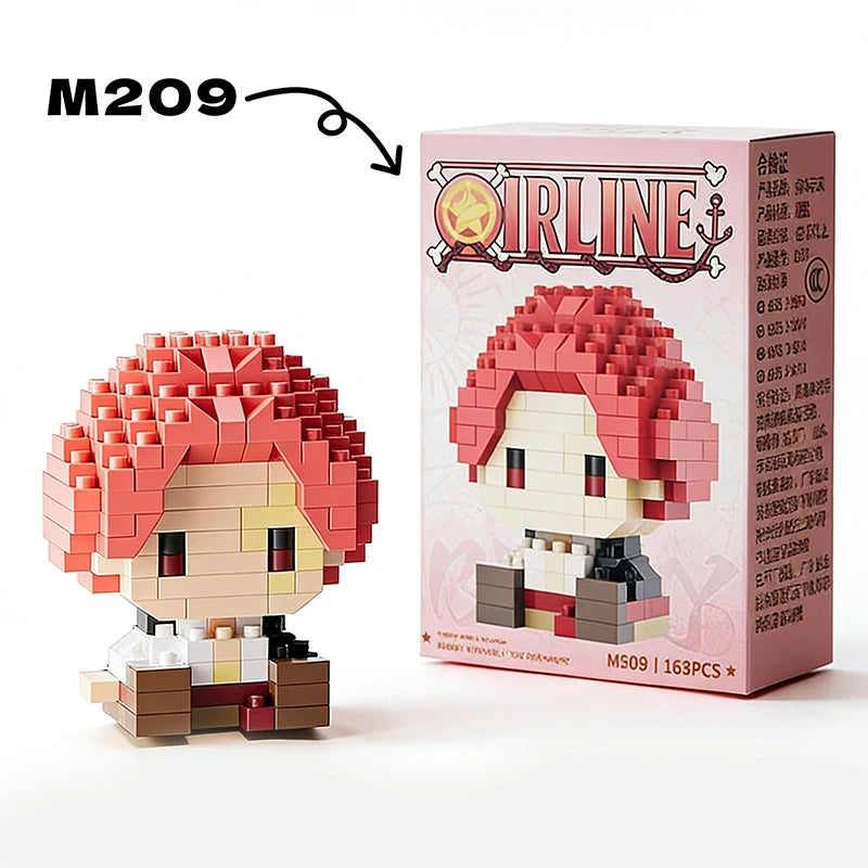 ONE PIECE Sun God Nika Luffy Micro Building Block Chopper Ace Buggy 3D Anime Model Assembly Mini Bricks Figure Toys For Gift