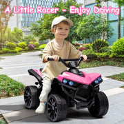 6V Battery Powered Kids Electric ATV, Ride On Toys 4-Wheeler Quad for Boys and Girls, 1.8MPH Max Speed, Treaded Tires,Rubber Handles, Push-Button Accelerator