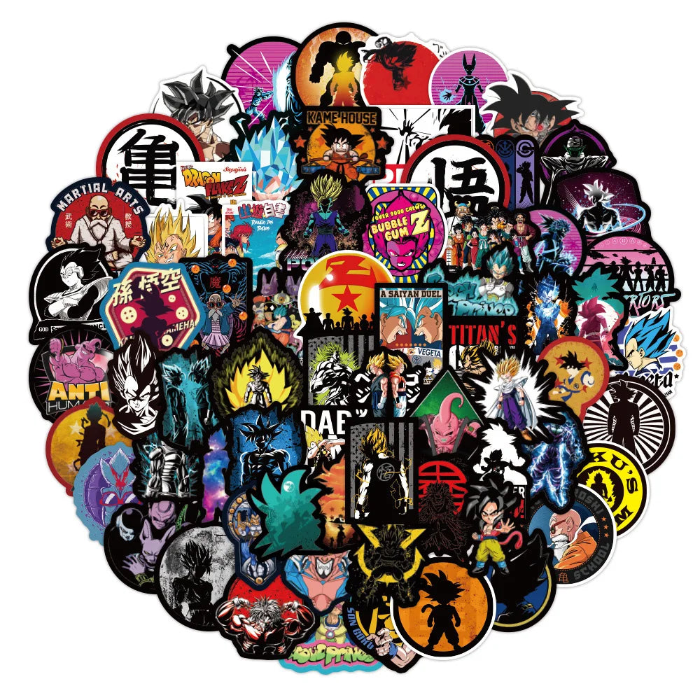 10/30/50/100pcs Cool Dragon Ball Anime Stickers Decals Graffiti Skateboard Laptop Phone Case Waterproof Decals Sticker for Kids