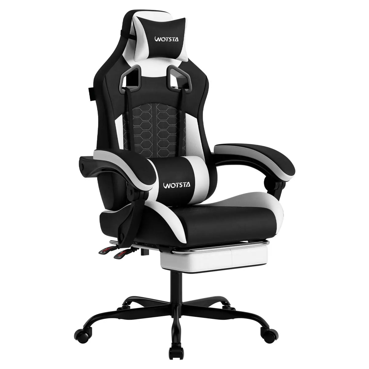 Gaming Chair with Footrest, Gaming Chairs PVC Leather Ergonomic Office Gamer Chair Headrest Lumbar Support Racing Style