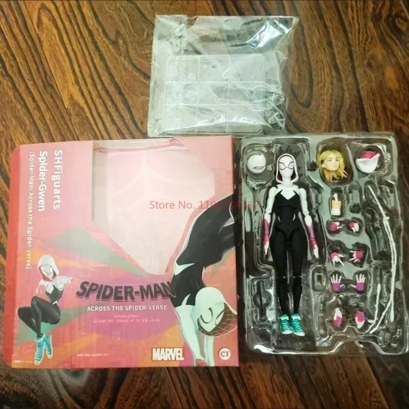 Anime Spider-man Shf Figuarts Miles Morales Gwen Action Figures Gwen Spider Woman Figurine Spiderman Figure Pvc Model Doll Toys