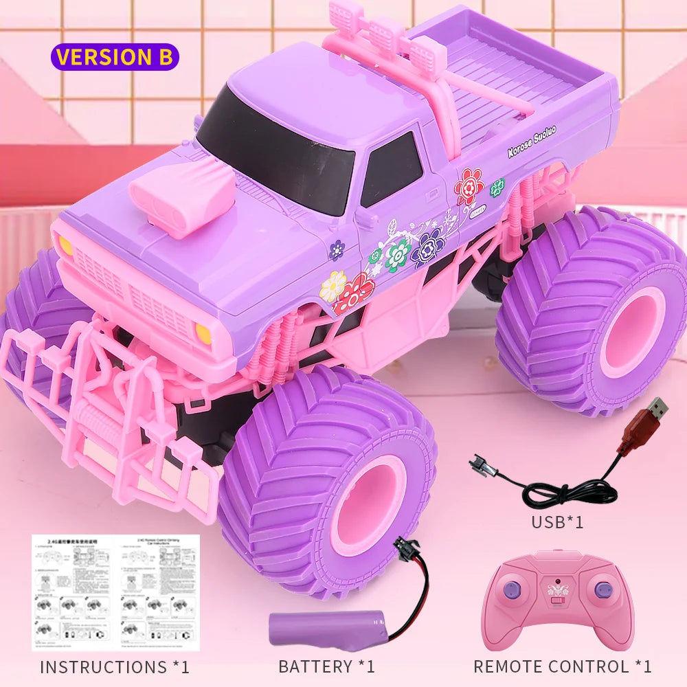 Pink 2.4G RC Car - JJRC Q157 Remote Control Off-Road Climbing Vehicle Ideal Girl's Party Gift & Christmas Toy