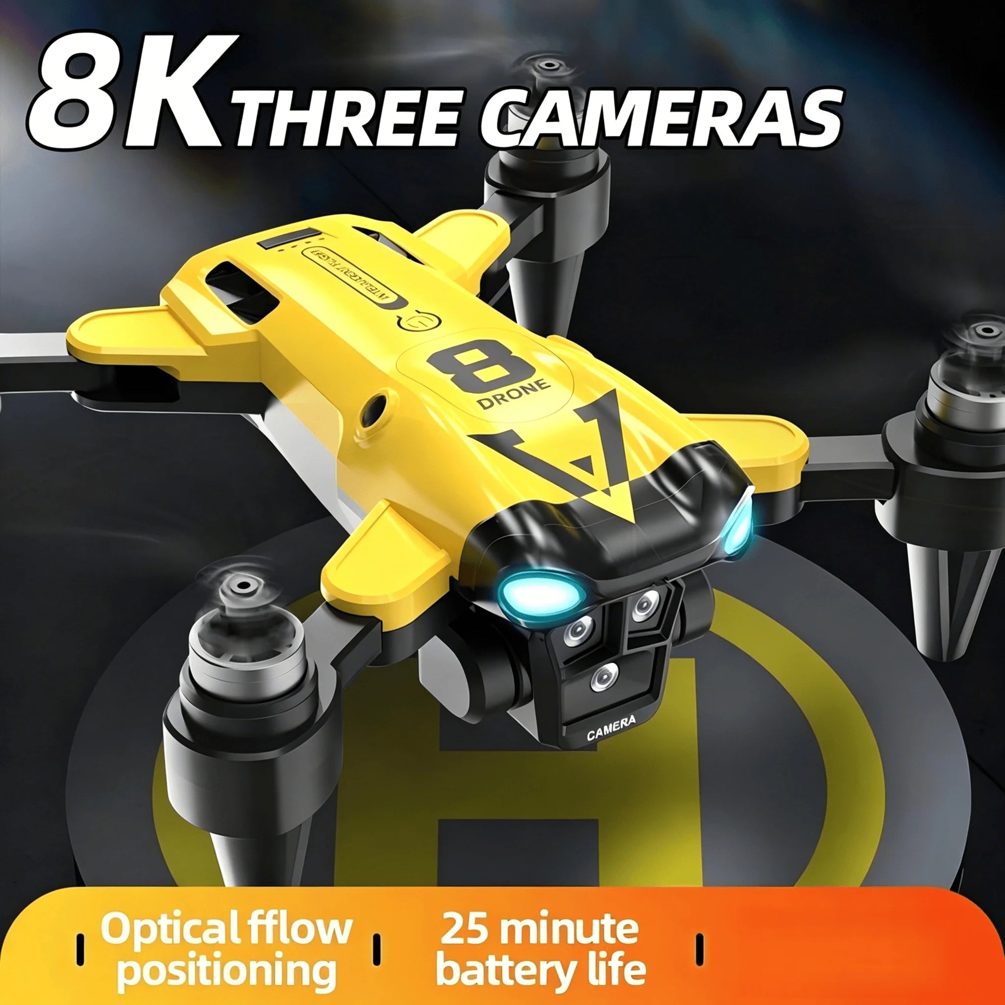 New Quadcopter with Triple Cameras, Optical Flow Positioning, One-Key Return, Brushless Motor, a Top Choice for Holiday Gifts, Drone Adventures, Portable Drone, Modern Drone, Durable Build, Tech Gift Seekers, Hobbyist Pilots