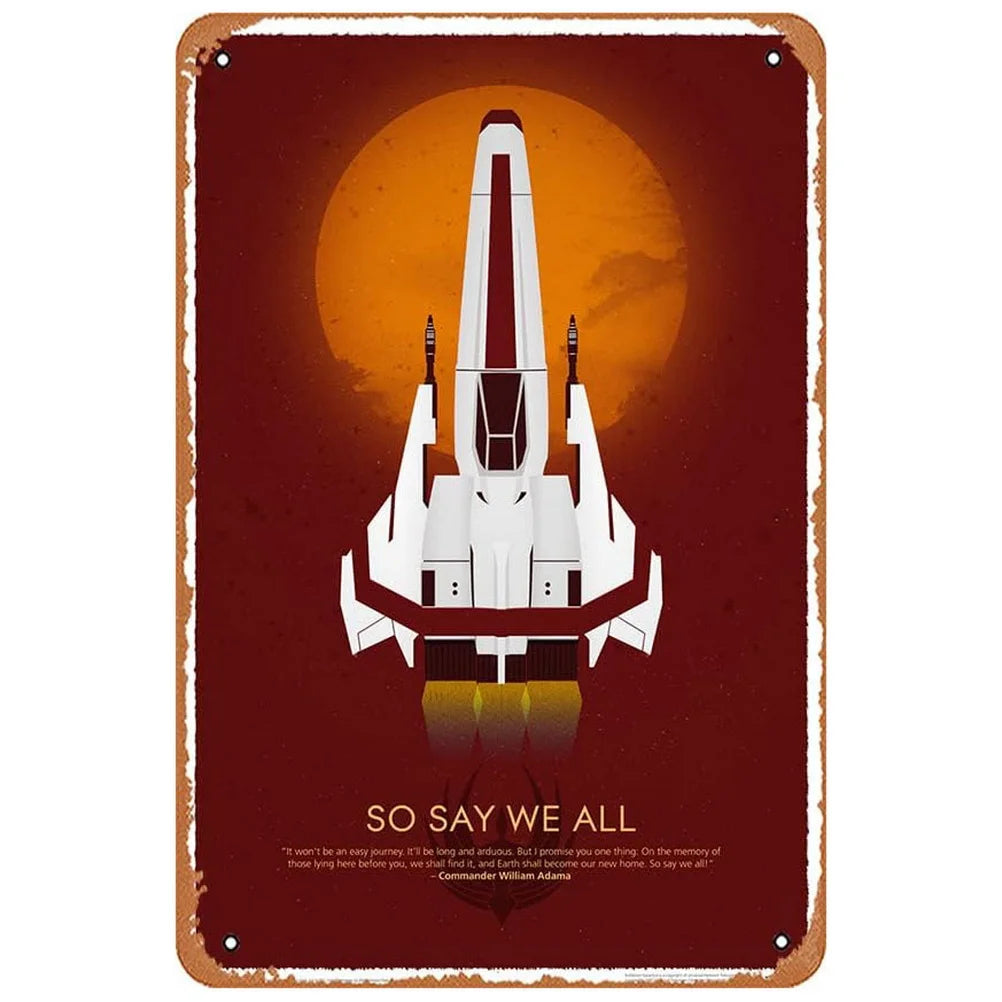 HD Tin Sign Classic Movie Poster Wall Decor - Retro Vintage Action Sci-Fi Film Metal Poster for Man Cave Bar Home Theater