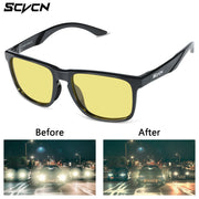SCVCN Night Vision Glasses Fashion Sunglasses Y2K Trave Cycling Glasses Driving UV400 Mtb Fishing Sports Goggles Oversized Man