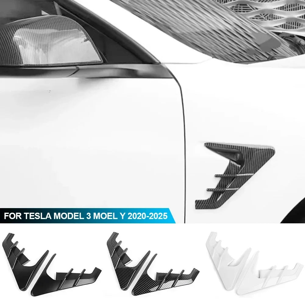 2Pcs For Tesla Model 3 Moel Y 2020-2025 Car Spoiler Dust Cover Side Camera Protection Covers Decoration Sticker Car Accessories