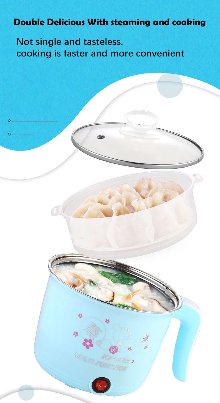 Mini Multifunction Electric Cooker Home Hot Pot 1-2 People Heating Pan Cooking Pot Machine Eu Plug Rice Cooker Appliances