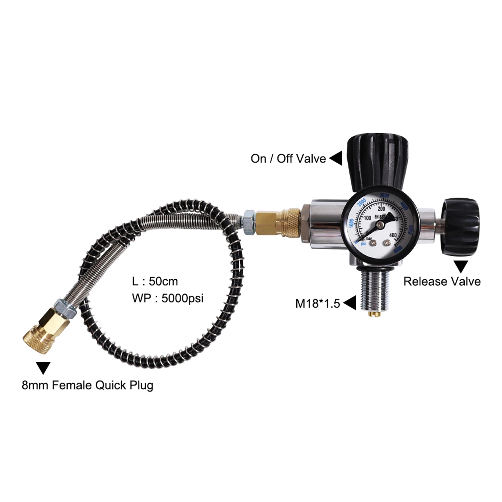 TUXING 300Bar 3L Carbon Fiber Cylinder with Fill Station Regulator Valve 4500psi High Pressure Air Tank Scuba Diving TankM18*1.5
