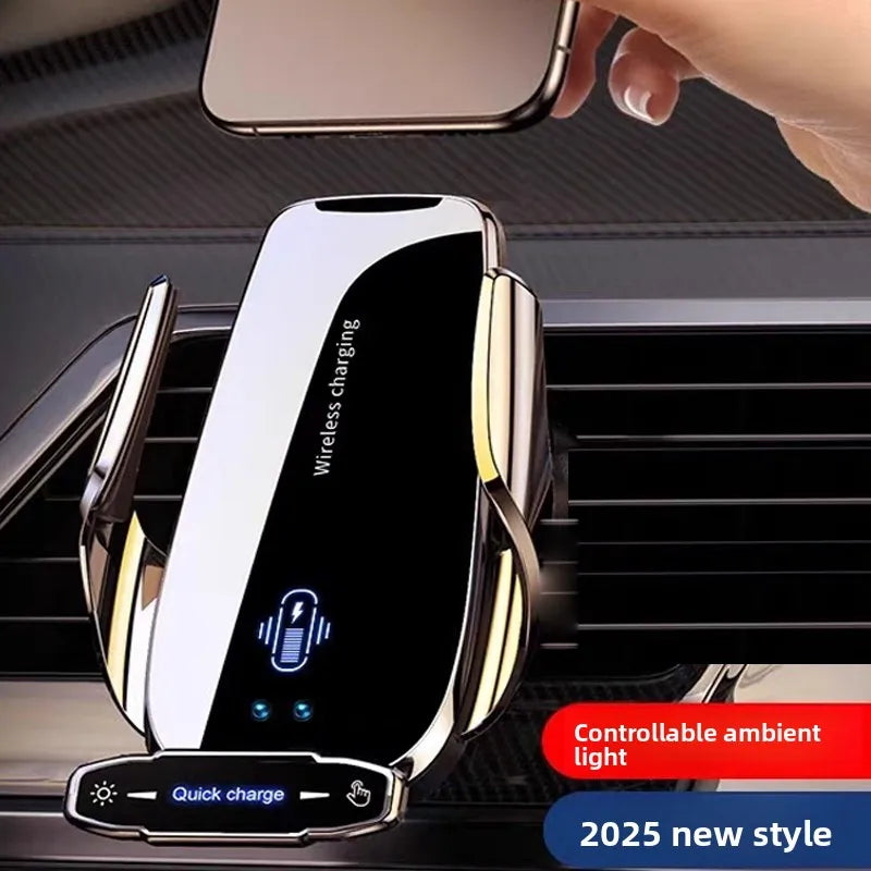 Keep your phone powered and secure on the road with this wireless car charger and mobile phone holder—all-in-one convenience!