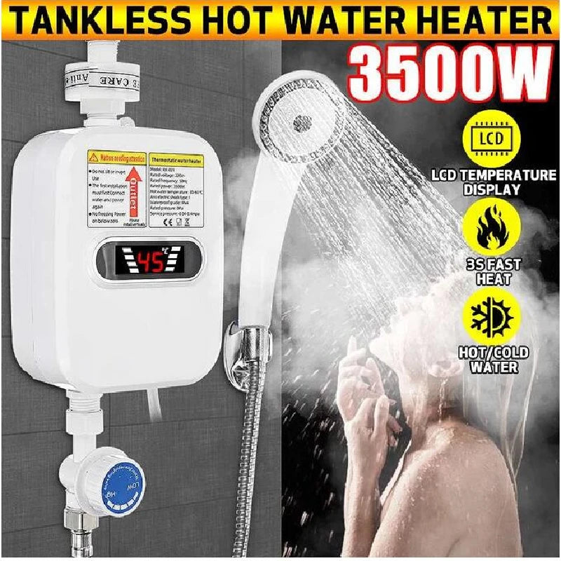 EU/US Plug 3500W Electric Thankless Mini Instant Hot Water Heater 220/110V bathroom Faucet Tap Heating 3 Seconds Instant Heating