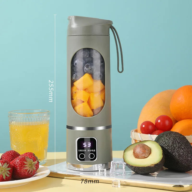 8-blade USB charging, smoothie, kitchen ingredient processor, portable juicer, 3-speed adjustable multi-function mixer juicer