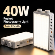 40W Mini Portable LED Fill Video Light with Built-In Rechargeable Battery Fill Light for Mobile Phone Charging PD