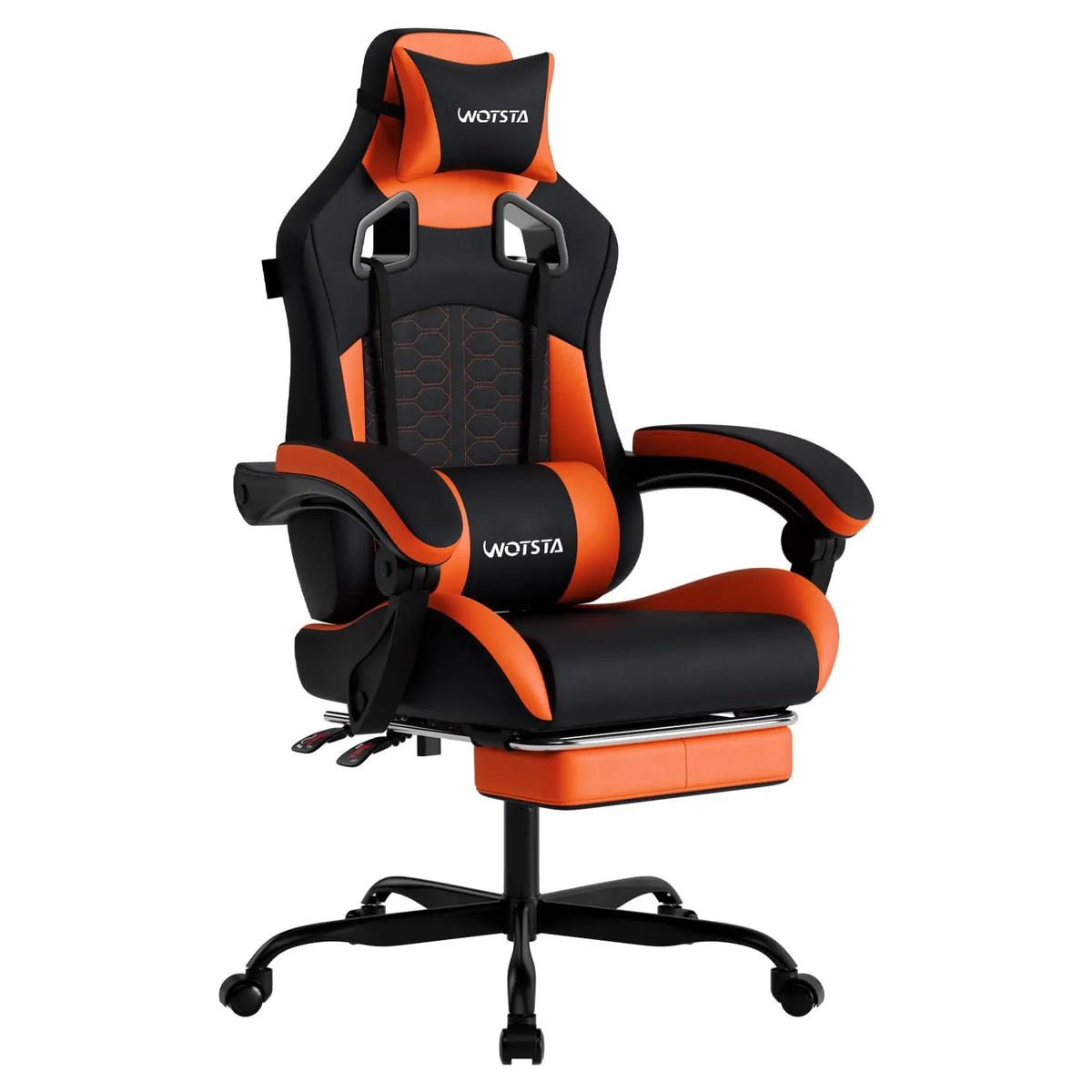 Gaming Chair with Footrest, Gaming Chairs PVC Leather Ergonomic Office Gamer Chair Headrest Lumbar Support Racing Style