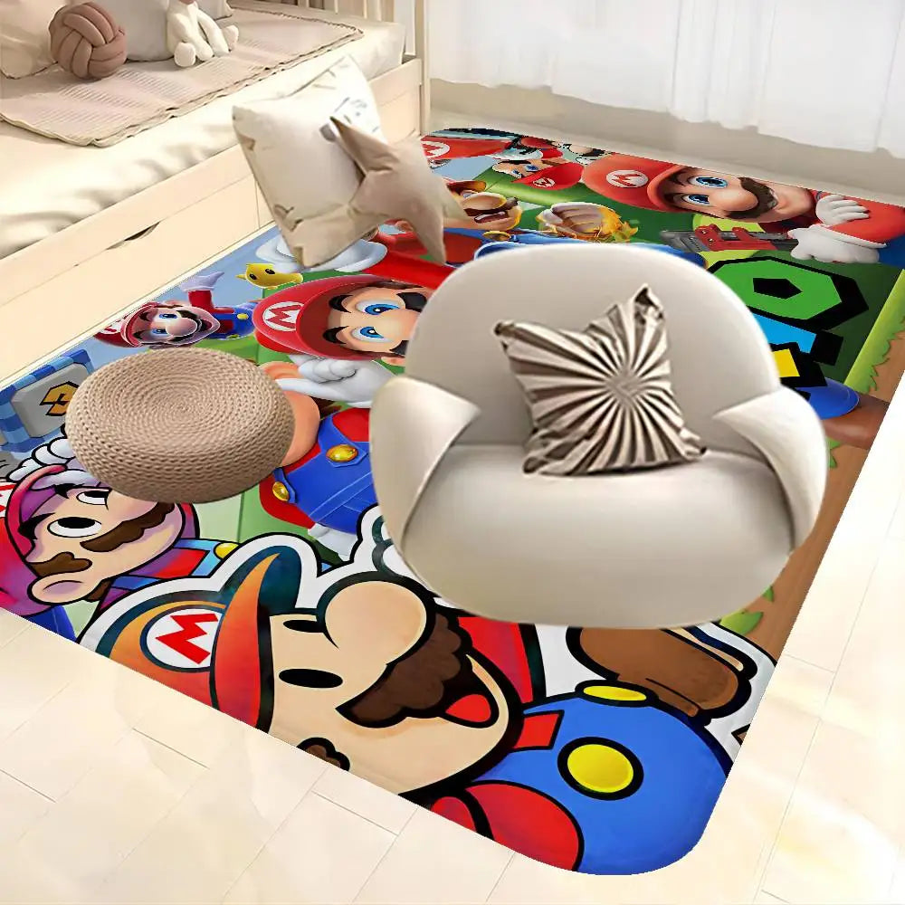 Super Game M-Marios Door Mat Kids Room Bedroom Decoration Balcony Anti-Slip Doormat Living Room Doormat Area Rug