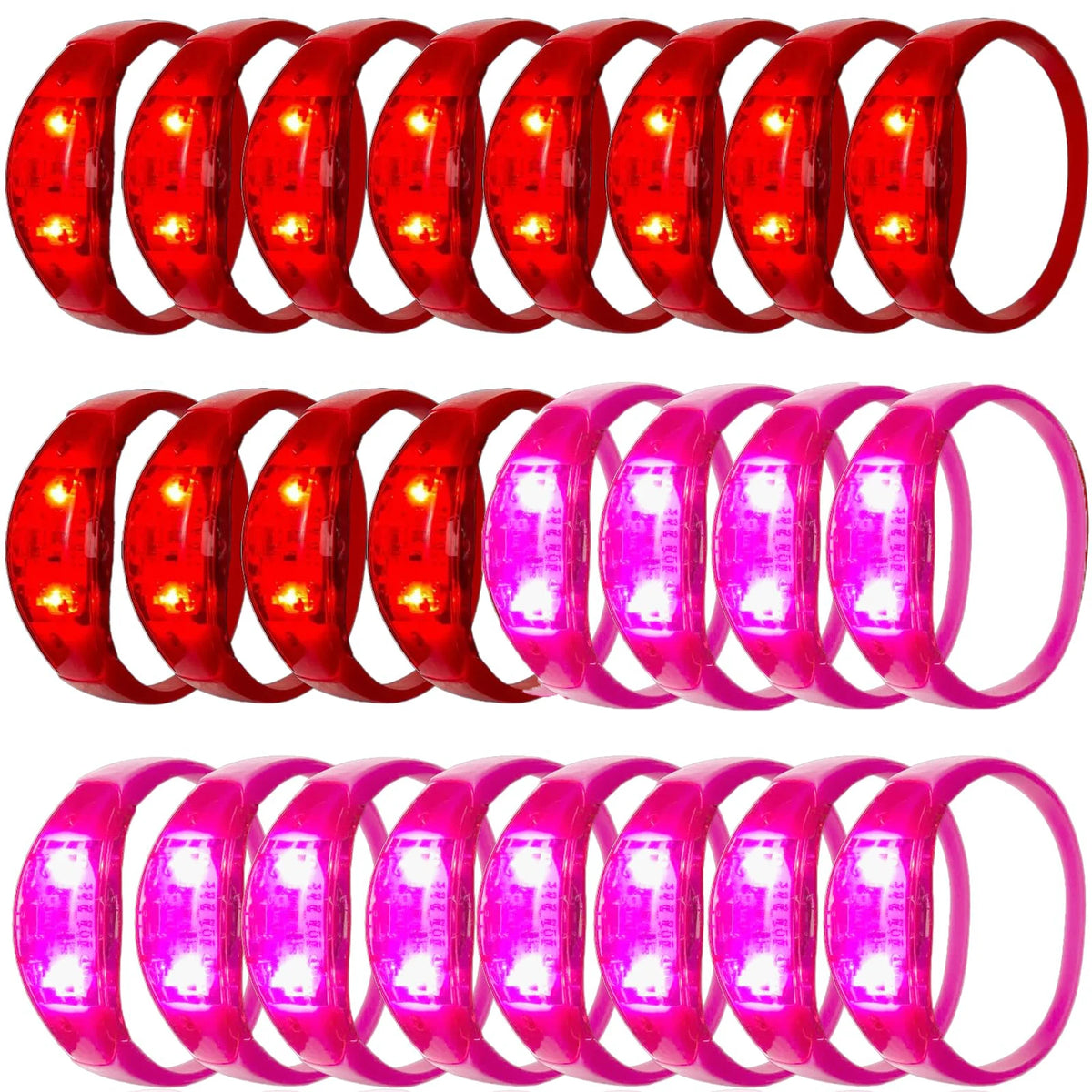 10-300PC LED Glow Bracelets Sound Activated Flashing Light Up Bracelet Luminous Bracelet for New Years Eve Music Control Concert