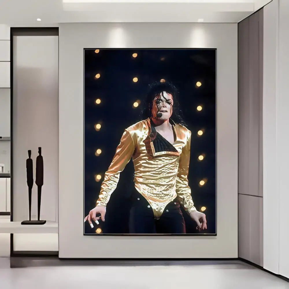 Star M-Michaels Jacksons Poster  Self-adhesive Art Waterproof Paper Sticker Coffee House Bar Room Wall Decor