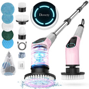 9-in-1 Electric Cleaning Brush, Cordless Power Scrubber with Long Extension Handle, Multi-Purpose Rotating Cleaning Tool for Bathroom, Kitchen, Tile, Tub, Shower, Floor, Grout, Countertops, Window, Household Deep Cleaning