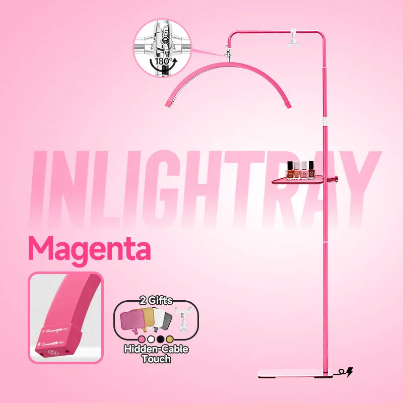 Free LOGO Rotatable Lashes Lamps Half Moon Light Led Moon Lamp Photography Fill Light for Lashes Extension Beauty Floor Lamps
