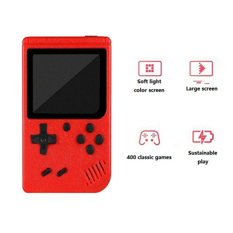 Retro Classic Games Kids Handheld Mini Game Console 400 Games,Rechargeable,Connectable with TV,Doubles,Party Kids Adult Toys