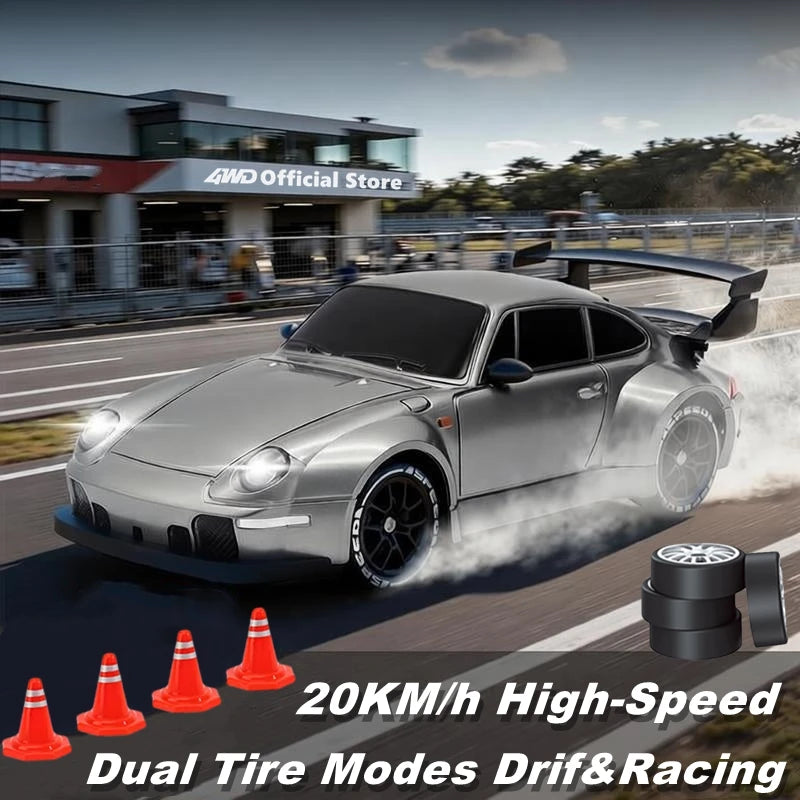4WD RC Drift Car With LED Light 2.4G Radio 20KM/h High Speed Remote Control Racing Cars Vehicle Model Toy Gift for Boy Girl Kid