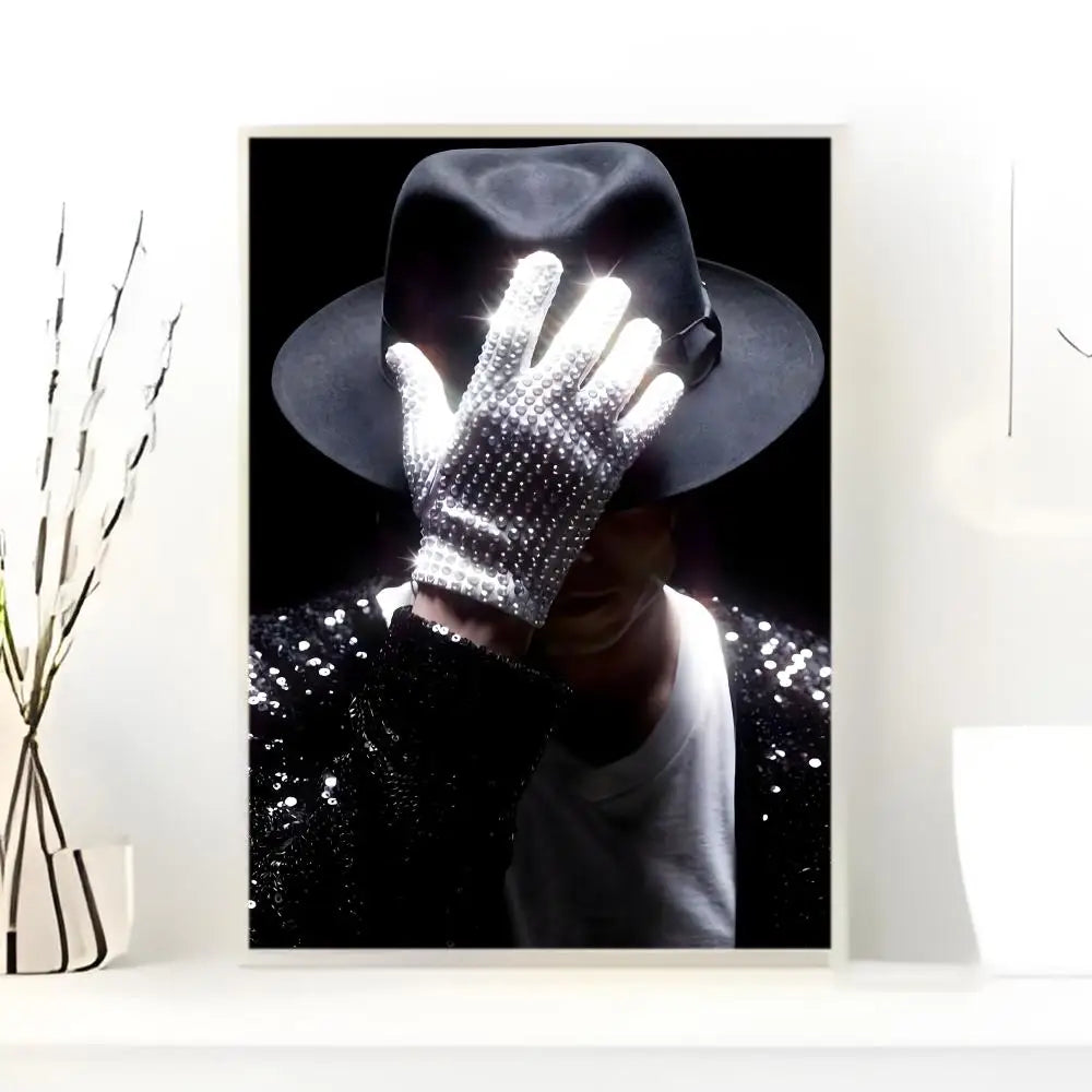 MJ M-Michael Singer J-Jackson Poster  Self-adhesive Art Waterproof Paper Sticker Coffee House Bar Room Wall Decor