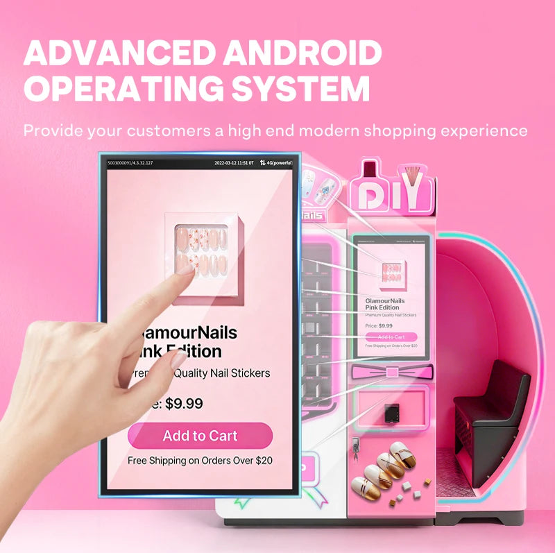 Vending Machine Manufacturer Somatosensory Camera 3D Nail Printing Vending Machine Automated Nail Art Printer Machine Custom