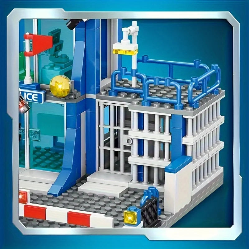 Police station building blocks, children's education building blocks toys, Christmas gifts, birthday gifts (503 pieces)